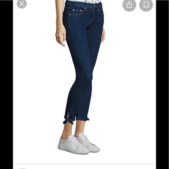 Rag & Bone Stevie ankle tie Capri dark blue jeans - Picture 1 of 13